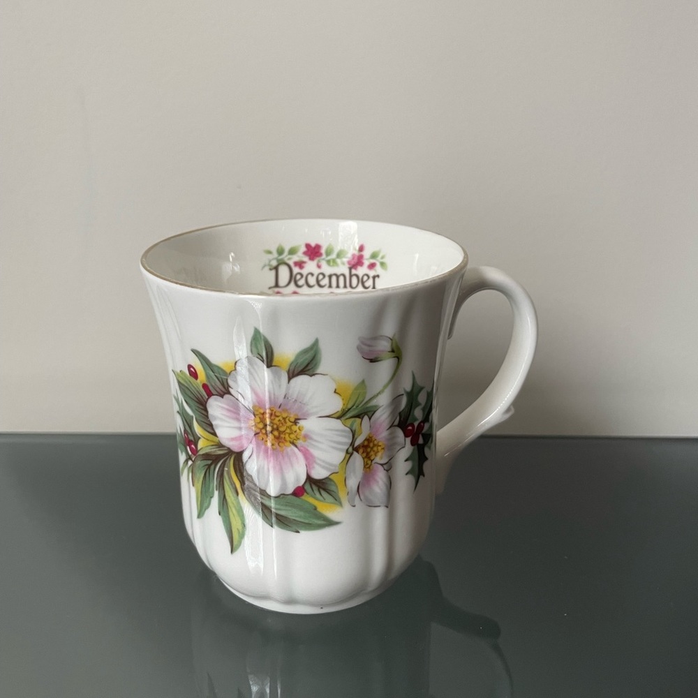 Rare Vintage Fine Bone China December Mug